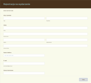 Rejestracja Online Na Wydarzenie Form Template