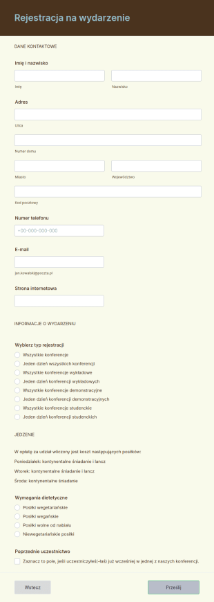Rejestracja Online Na Wydarzenie