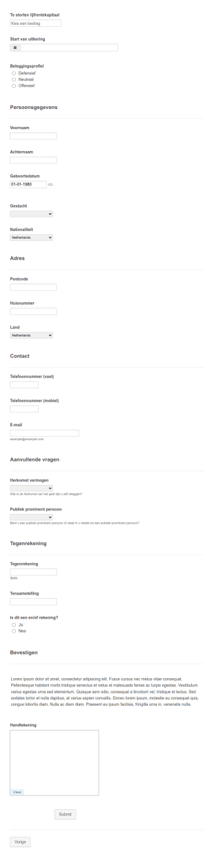 Rekening Aanvraag SCOPE Test