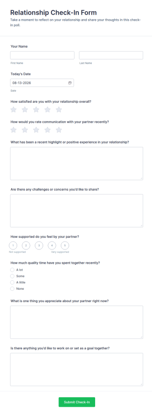 Relationship Check In Poll Form Template