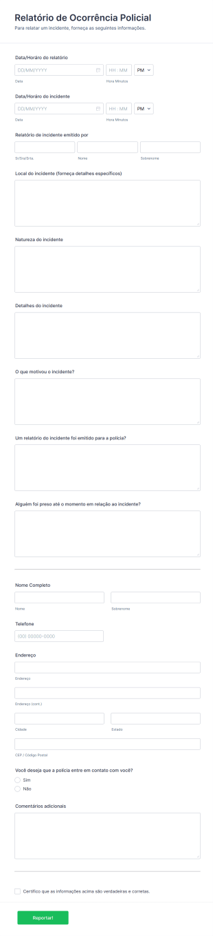 Relatório De Ocorrência Policial