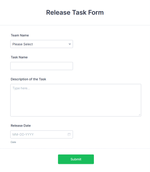 Release Task Form Template