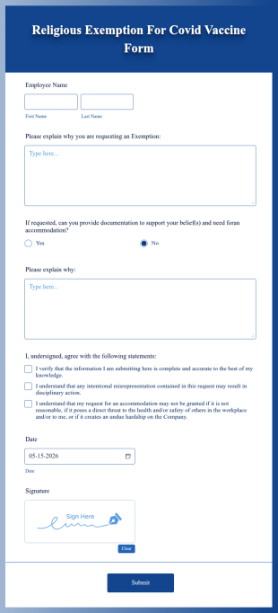 Religious Exemption For Covid Vaccine Form Template