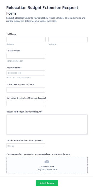 Relocation Budget Extension Request Form Template