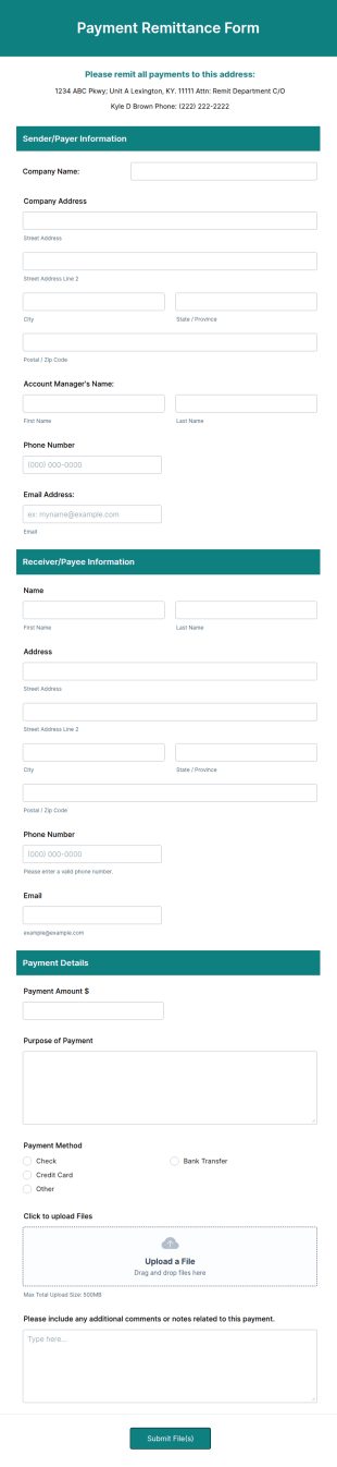 Remittance Form Template