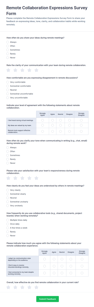 Remote Collaboration Expressions Survey Form Template