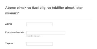 Renkli Abone Form Template