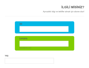Renkli Abonelik Form Template