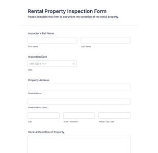 Rental Property Inspection Form Template