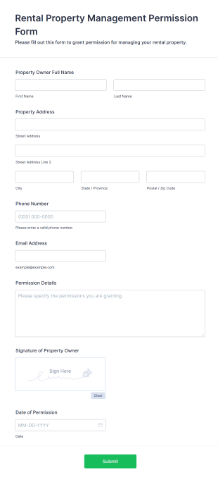 Rental Property Management Permission Form Template