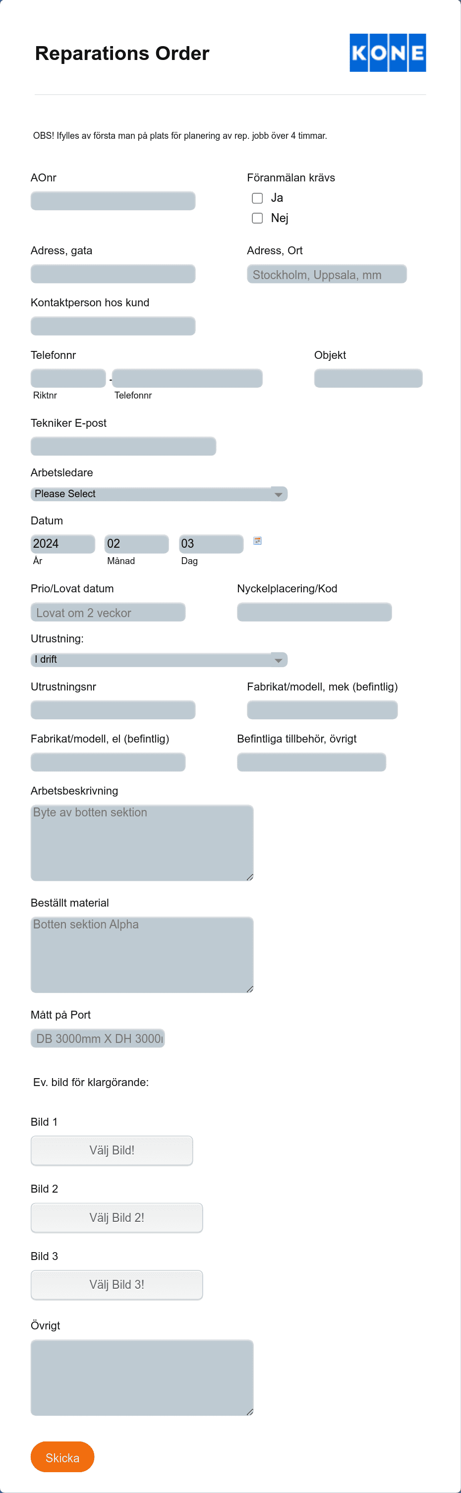 Reparations Order Form Template | Jotform