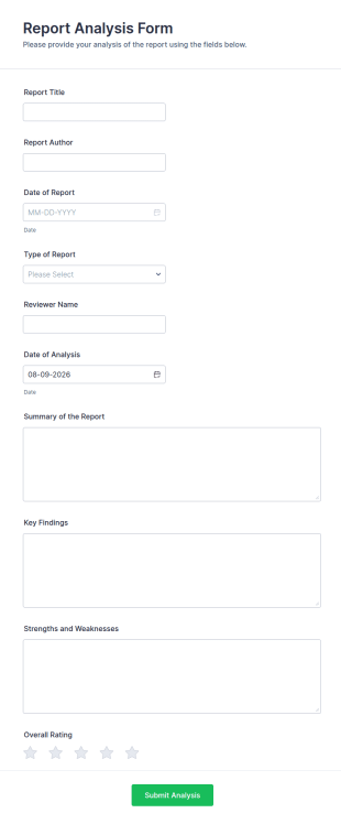 Report Analysis Form Template