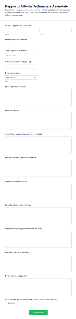 Report Attività Settimanale