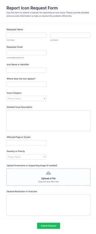 Report Icon Request Form Template