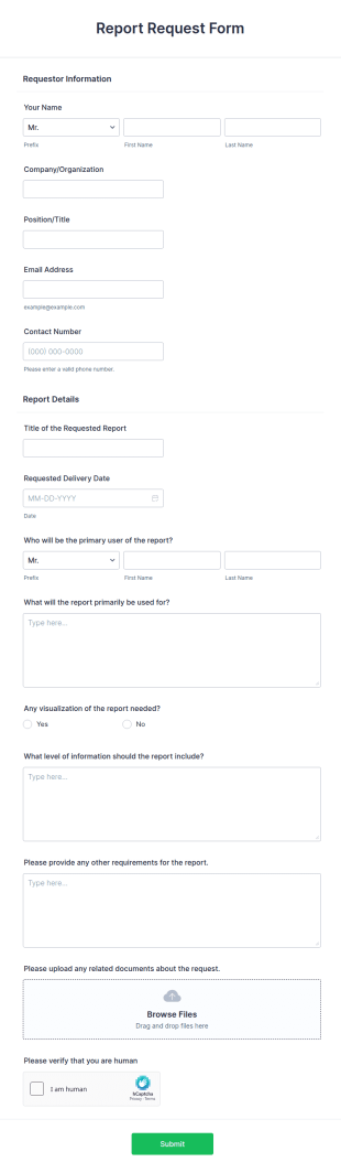 Report Request Form Template