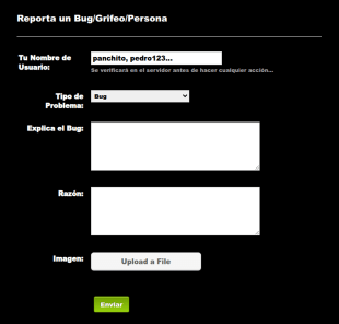 Reporta Un Bug Grifeo Persona