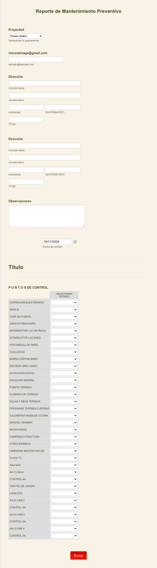 Reporte De Mantenimiento Preventivo NEW IMAGE Form Template