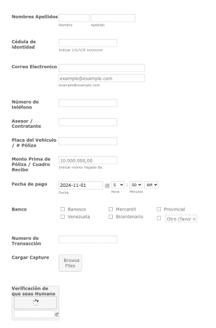 Reporte De Pago Form Template