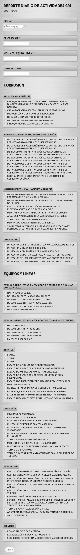 Reporte Diario De Actividades Gri Form Template