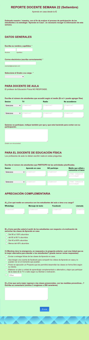Reporte Docente Semanal