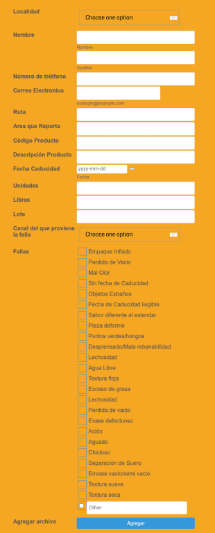 Reporte Incidencias Productos Sigma
