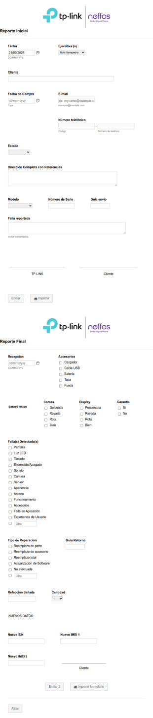 Reporte Inicial De Fallas Técnicas De Dispositivos