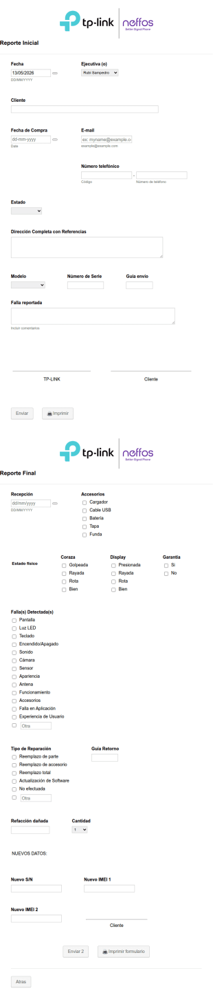 Reporte Inicial De Fallas Técnicas De Dispositivos