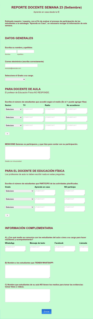 Reporte Semana 23 (Del 7 Al 11 Setiembre)
