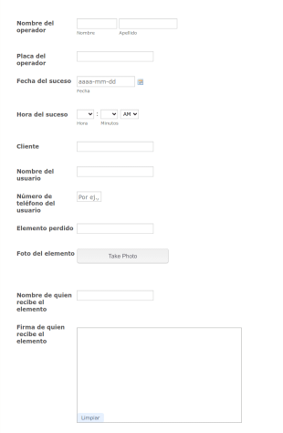 Reporte Y Control De Objetos Perdidos En Un Incidente Vehicular Form Template