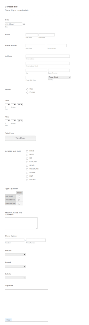 Reporting Form Template