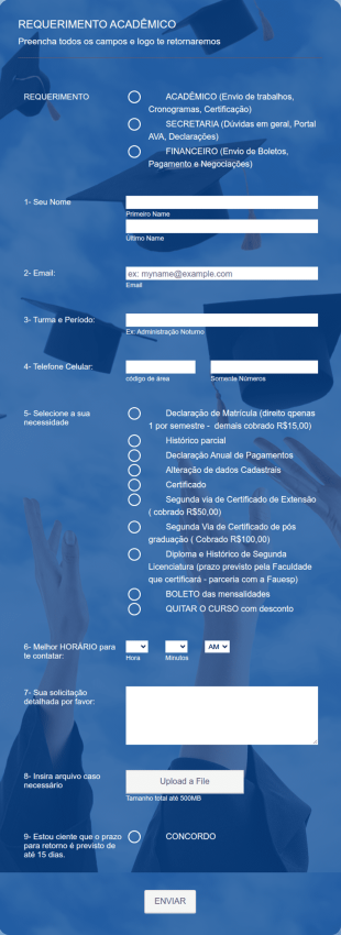 REQUERIMENTO ACADÊMICO FAUESP Apoio NL CURSOS
