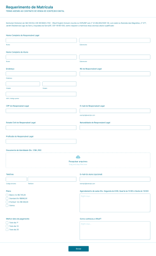 Requerimento De Matrícula Woof English School