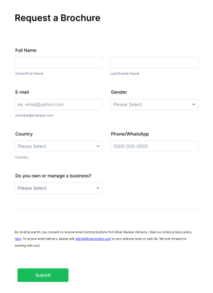 Request A Brochure Form Template