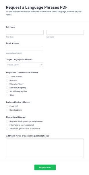Request A Language Phrases PDF Form Template