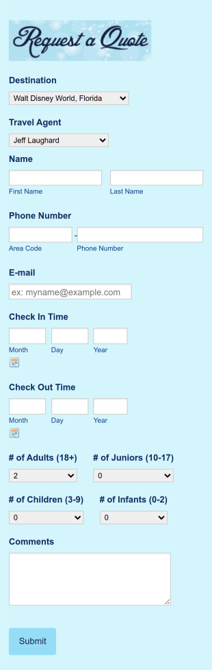 Request A Quote Form Template