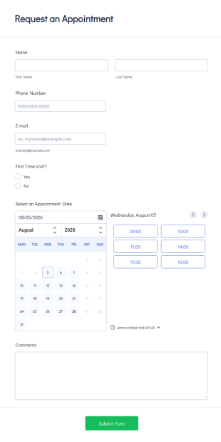 Request An Appointment Form Template