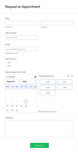 Request An Appointment Form Template