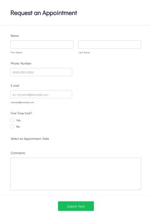 Request An Appointment Form Template