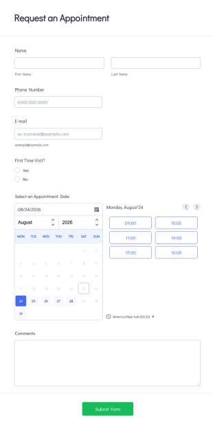Request An Appointment Form Template