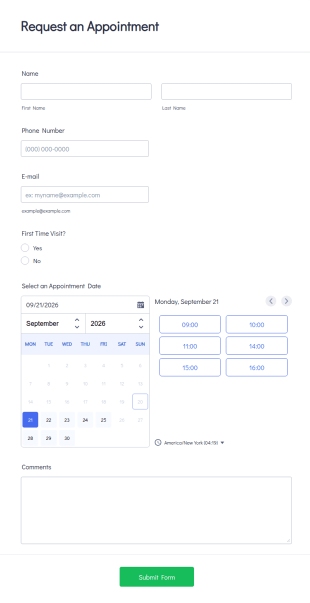 Request An Appointment Form Template