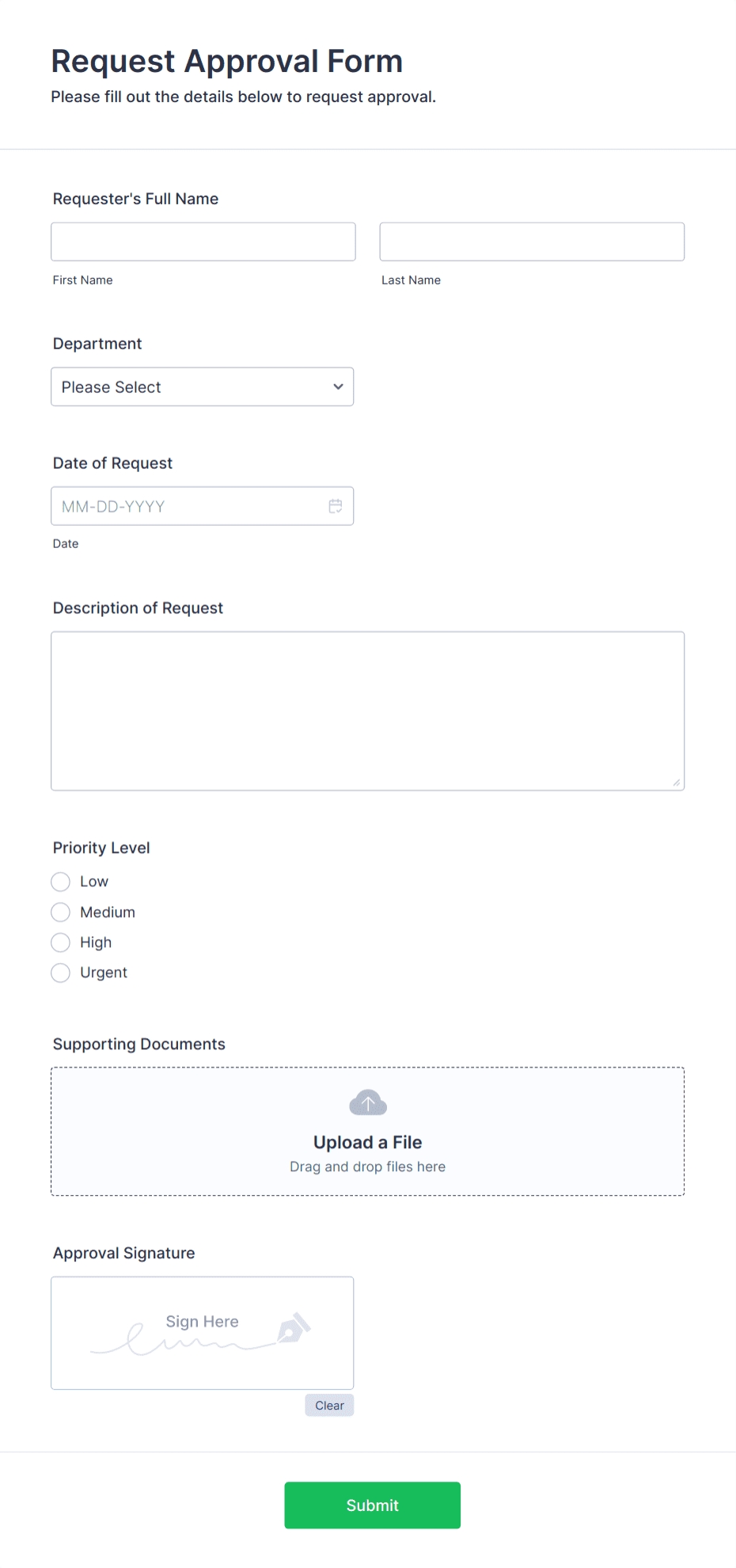 Request Approval Form Template | Jotform