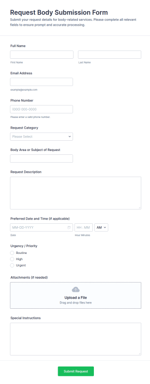 Request Body Submission Form Template