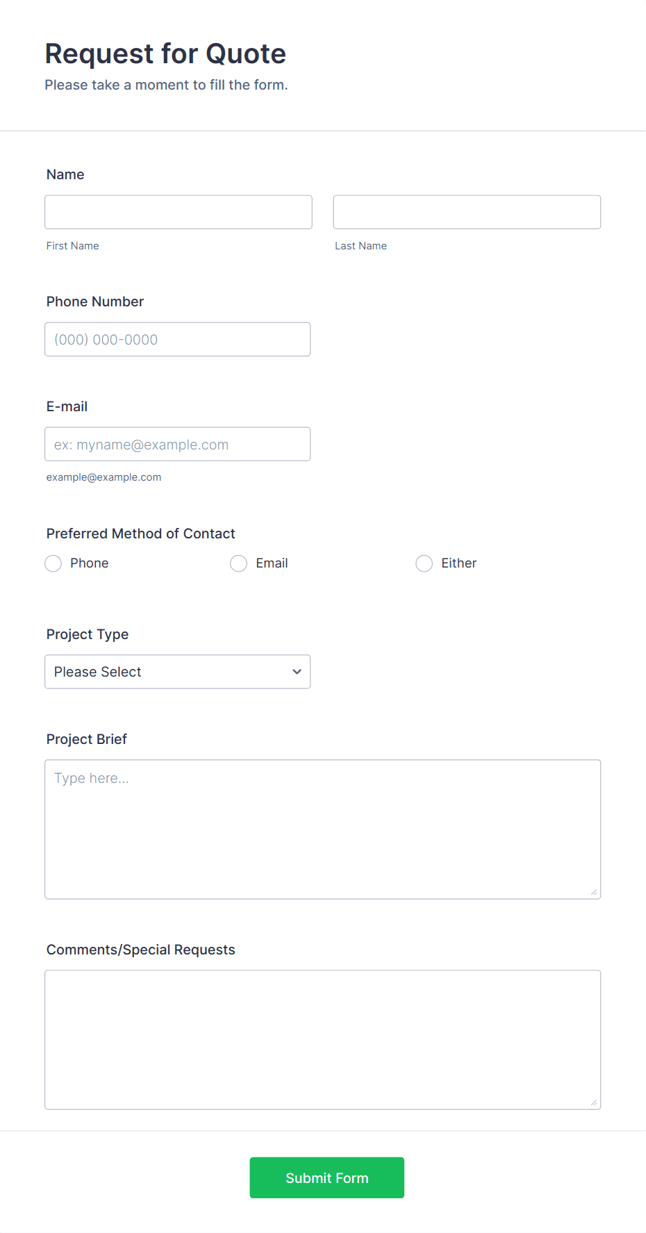 Request for Quote Form Template | Jotform