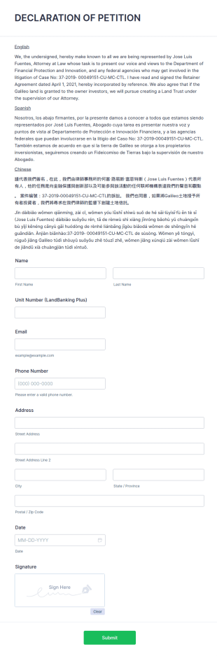 Request For Attorney Representation Form Template