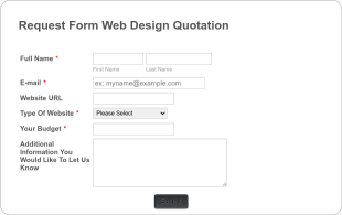 Request Form Web Design Quotation Form Template