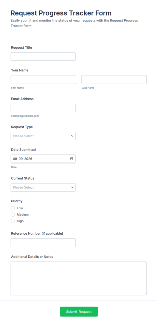 Request Progress Tracker Form Template