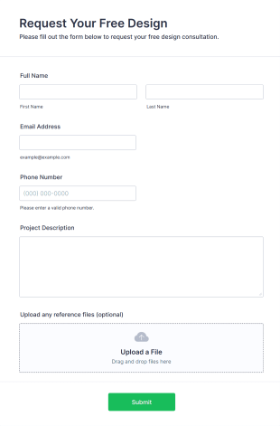 Request Your Free Design Form Template