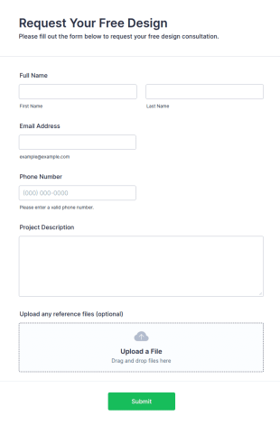 Request Your Free Design Form Template
