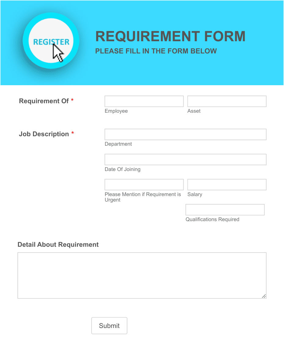Requirement Form Template | Jotform