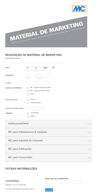 Requisição De Material De Marketing
